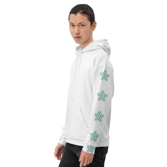 White Unisex Hoodie Basic Snowflakes EMPORIO WINTER