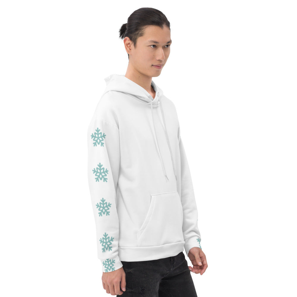 White Unisex Hoodie Basic Snowflakes EMPORIO WINTER