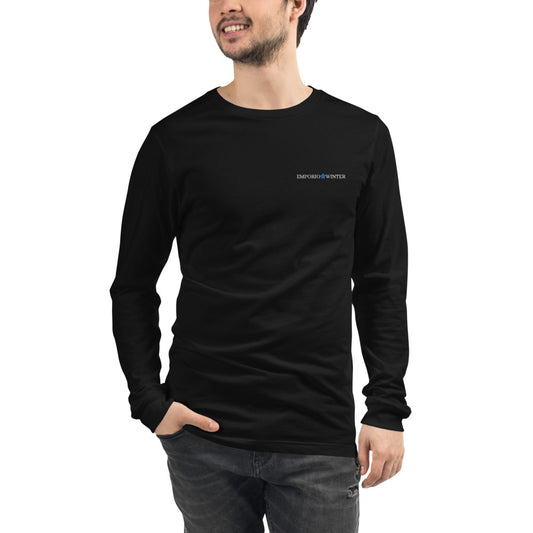 Eco Urban Long Sleeve Unisex T-shirt Embroidered Emporio Winter White Logo EMPORIO WINTER