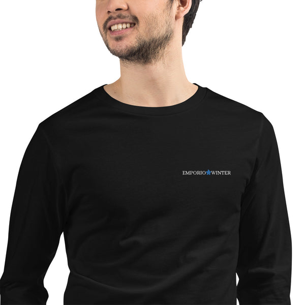 Eco Urban Long Sleeve Unisex T-shirt Embroidered Emporio Winter White Logo EMPORIO WINTER