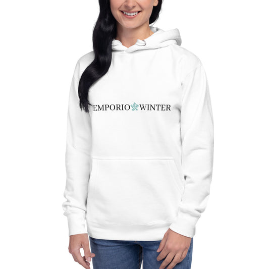 Premium Cotton Black Logo Emporio Winter Unisex Hoodie EMPORIO WINTER