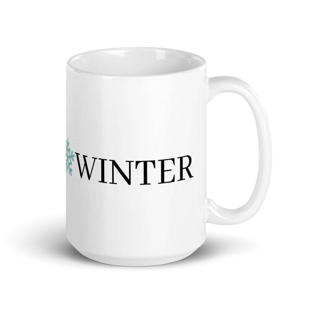 White Glossy Black Logo Emporio Winter 15oz Mug EMPORIO WINTER